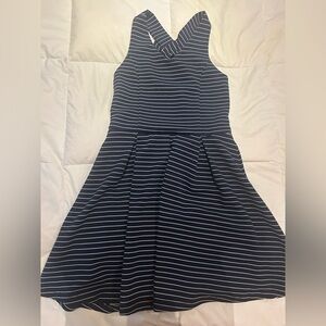 Chenault Girl Blue and White Striped Dress
